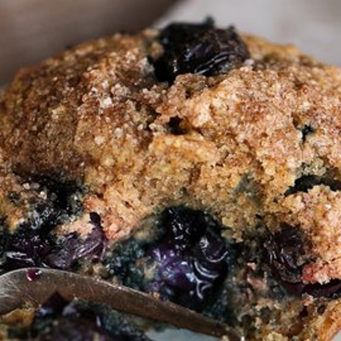 One-Bowl Oatmeal Blueberry Muffins