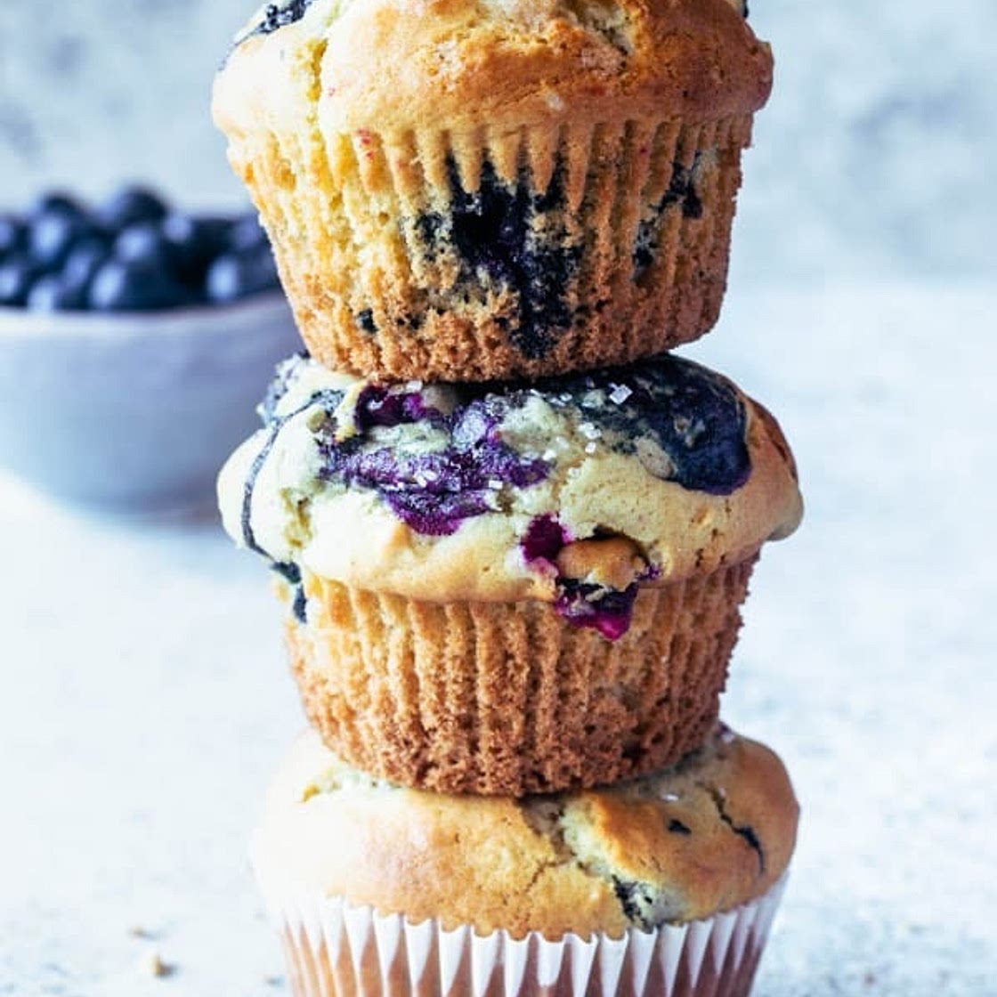 Tall Blueberry Muffins