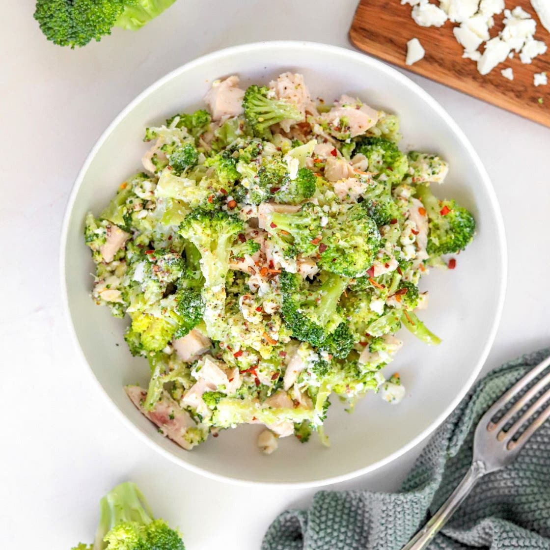 Fresh Chicken and Broccoli Feta Salad