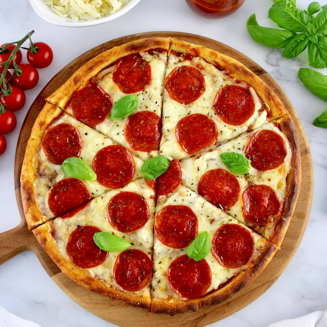 Keto Fathead Pepperoni Pizza