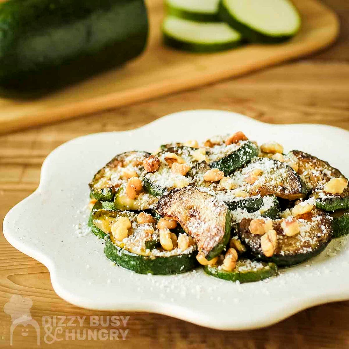 Sauteed Sliced Zucchini with Walnuts