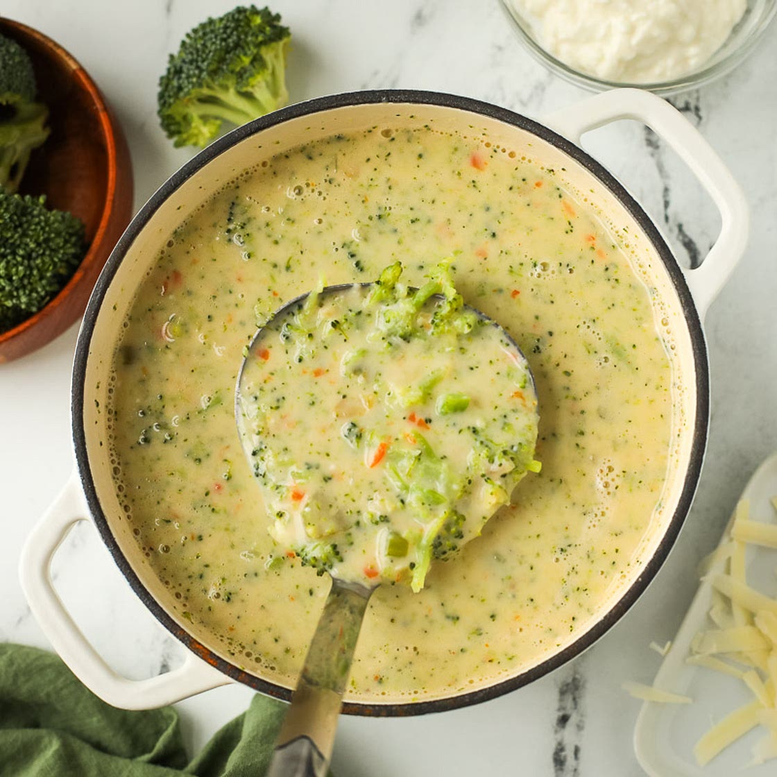High Protein Broccoli Cheddar Soup