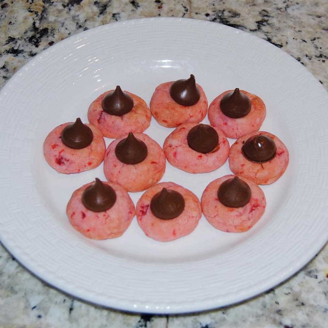Chocolate Cherry Kiss Cookies