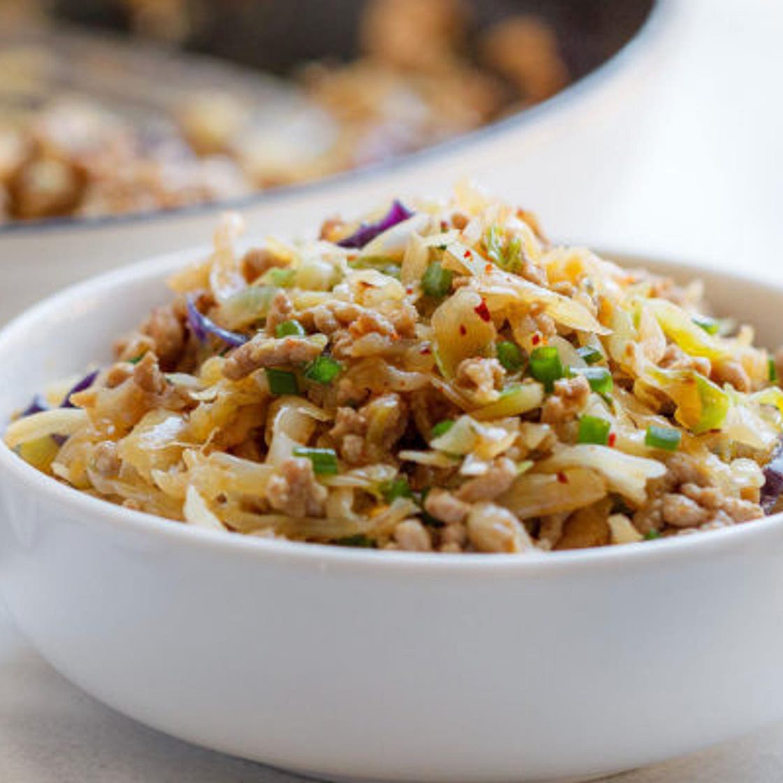 Egg Roll Bowls with Chicken and Cabbage