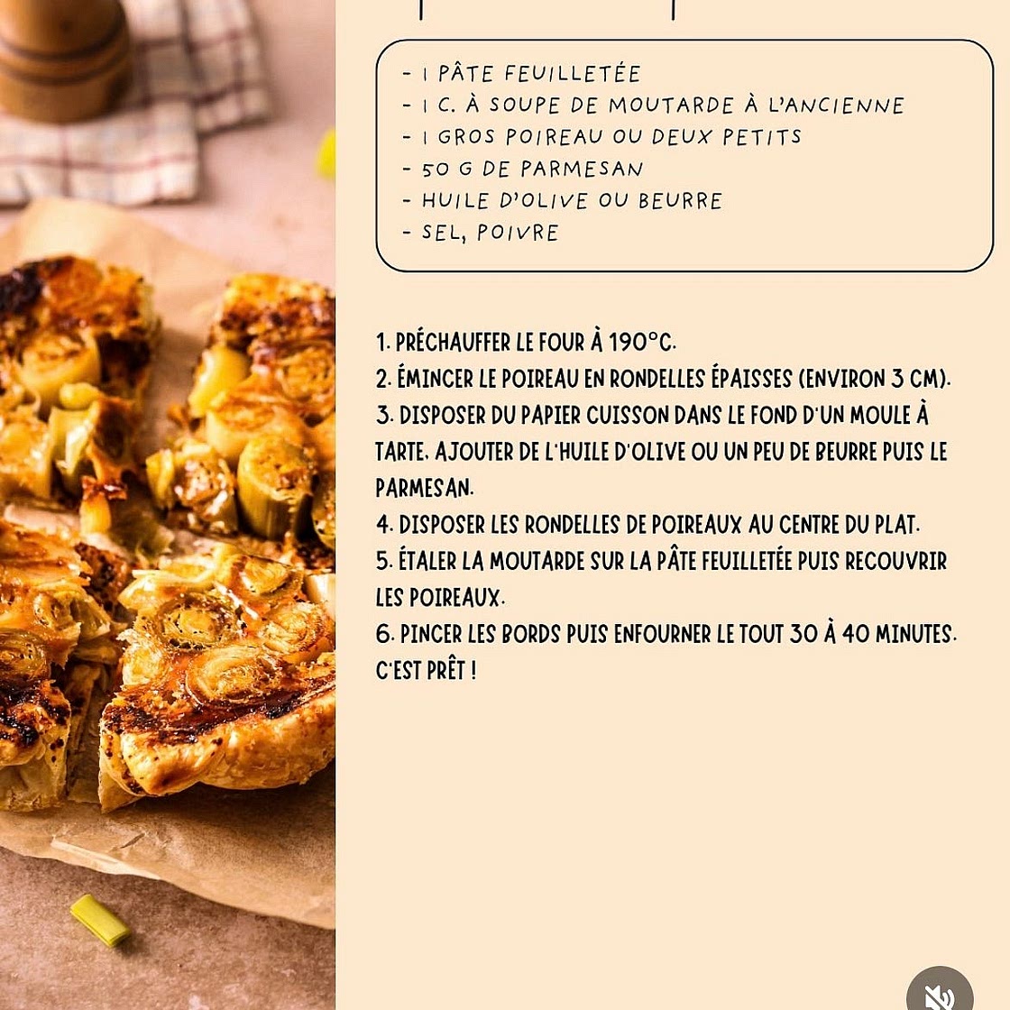 Tarte tatin poireaux