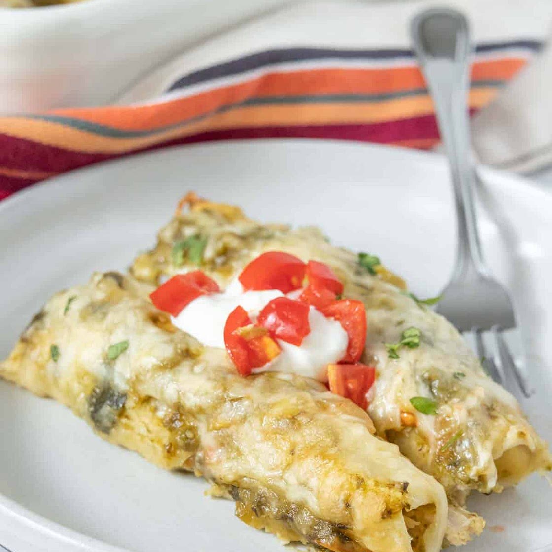 Green Chile Chicken Enchiladas