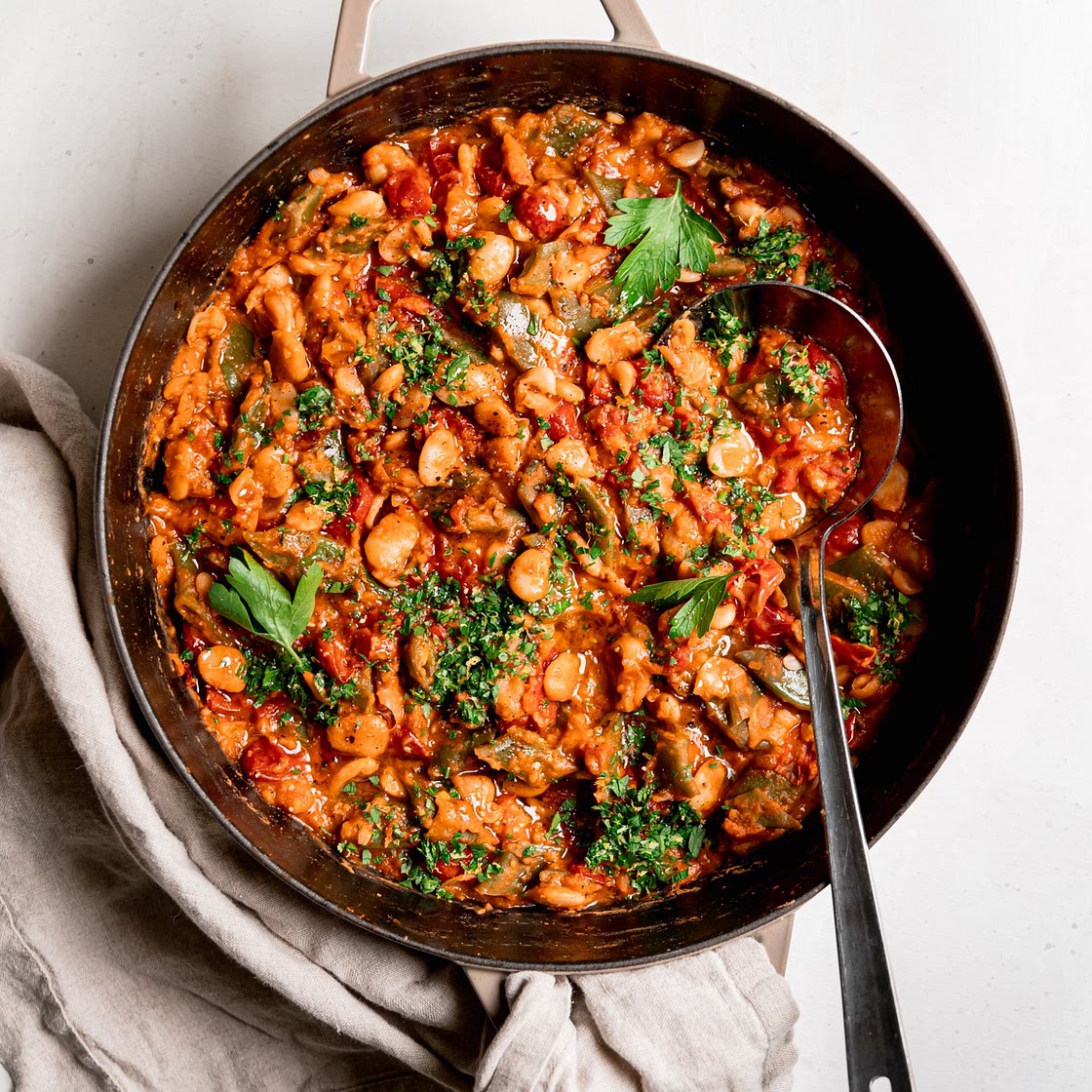 Saucy Butter Bean Skillet with Cherry Tomatoes & Gremolata