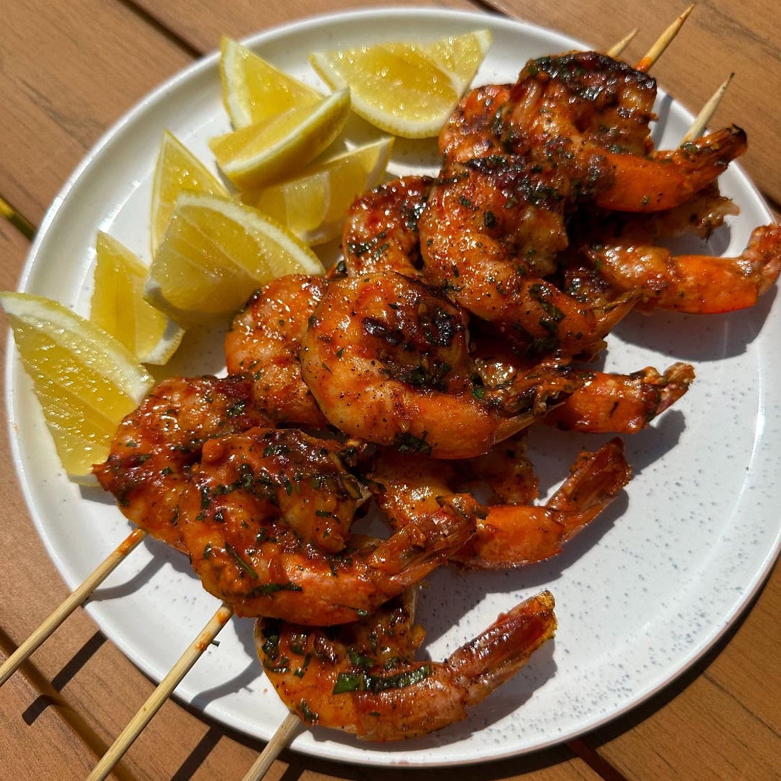 Chili Tomato Butter Grilled Shrimp