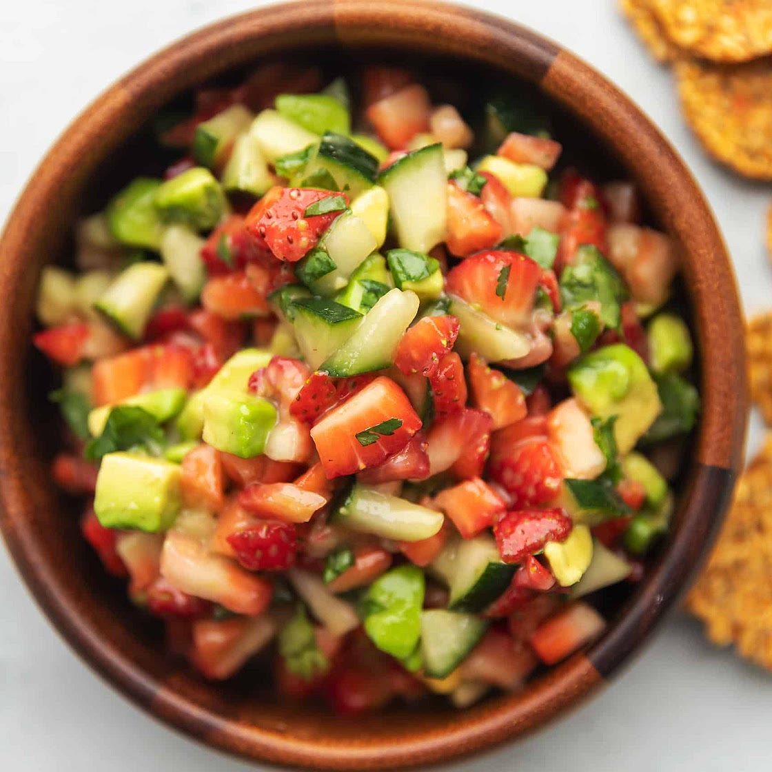 Strawberry Avocado and Cucumber Salsa