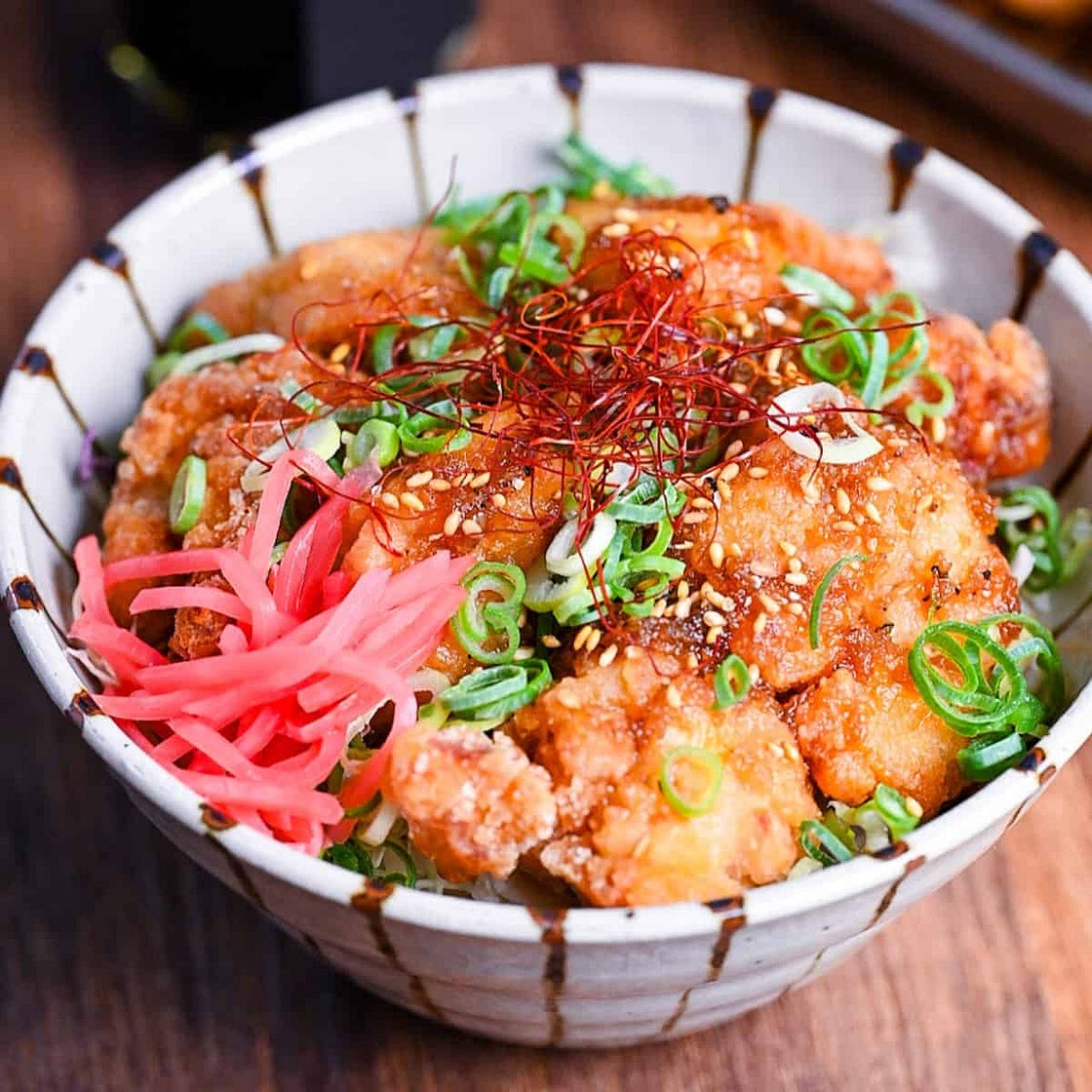 Crispy Karaage Don (Japanese Fried Chicken Rice Bowl)