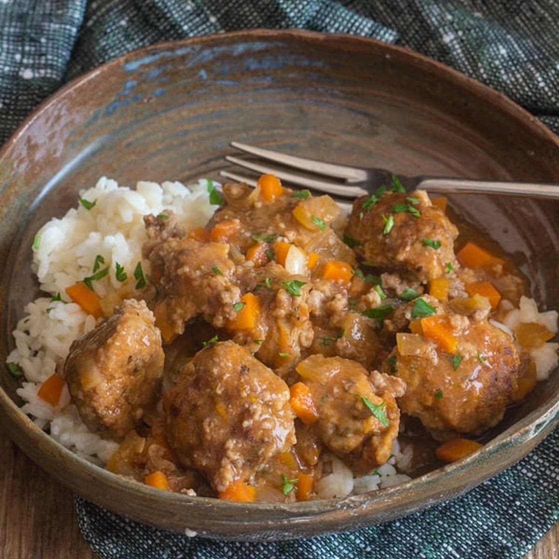 Little Meatballs with Parmesan Garlic Rice
