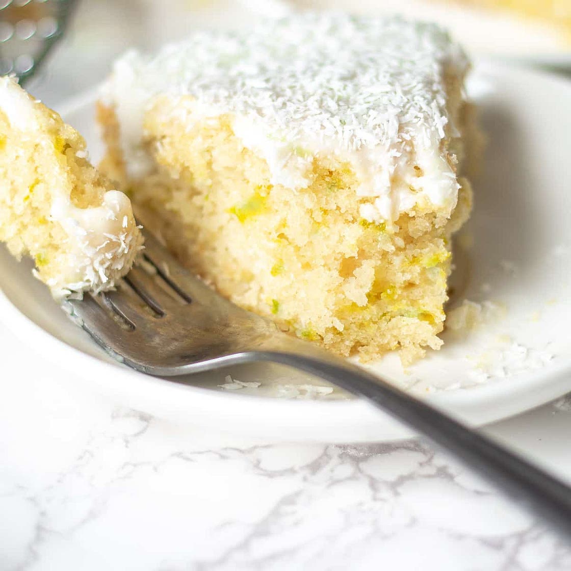 Vegan Coconut Cake with Lime Glaze