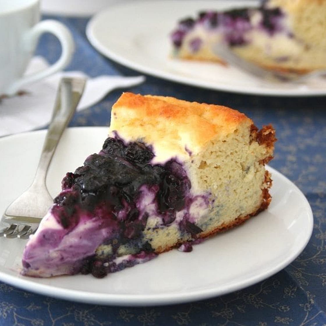 Blueberry Cream Cheese Coffeecake (Low Carb and Gluten-Free)