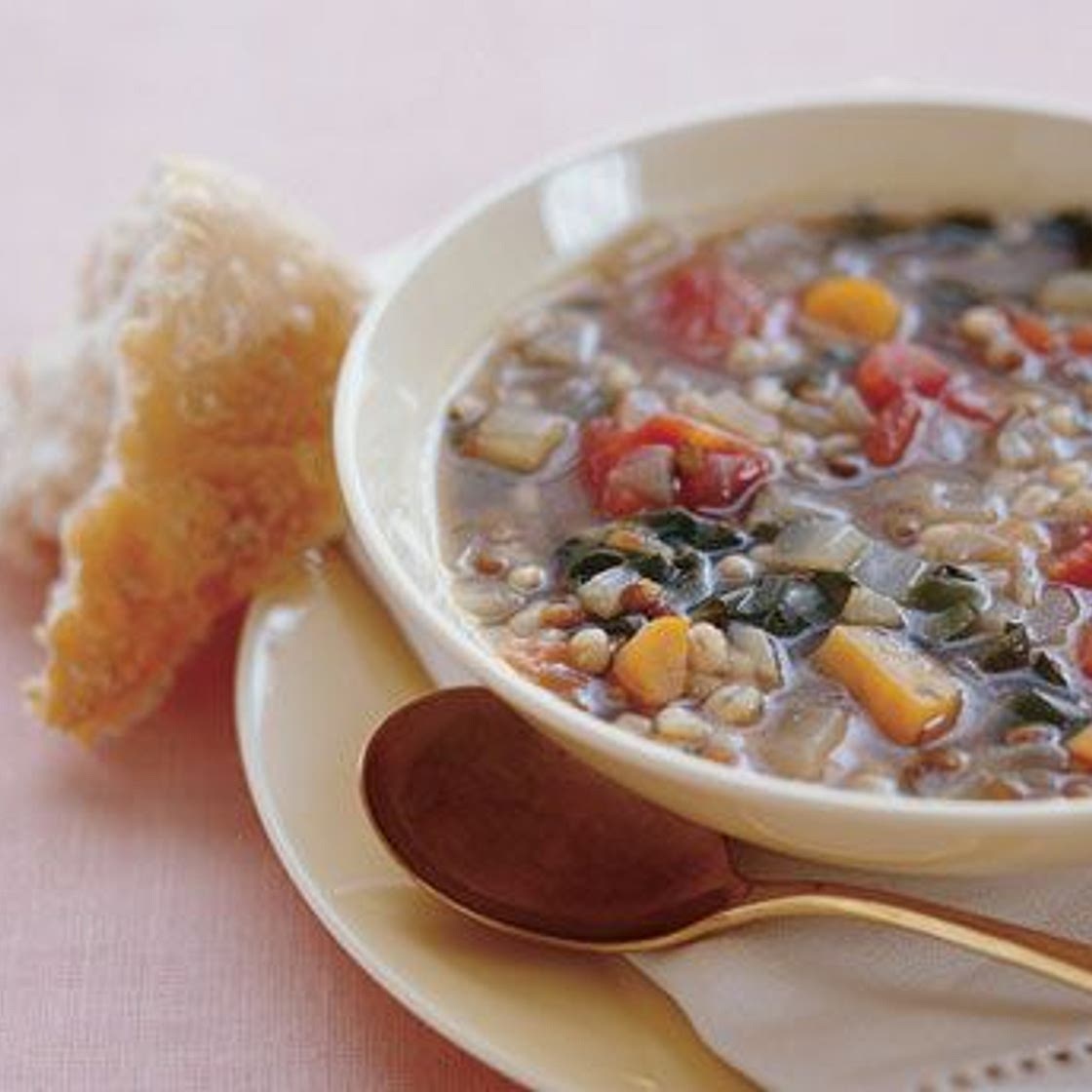 Barley and Lentil Soup with Swiss Chard