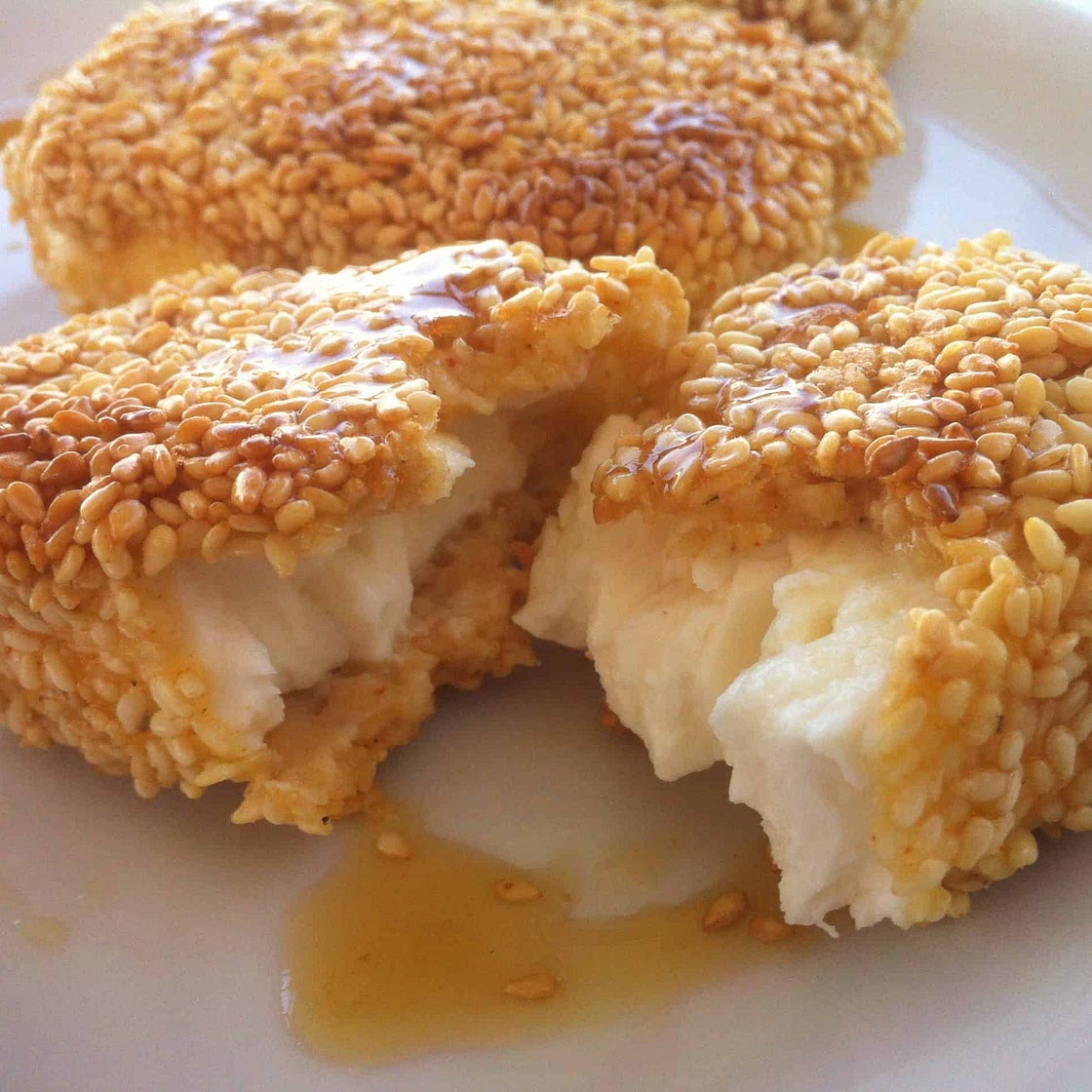 Fried Feta with Honey and Sesame Seeds Recipe