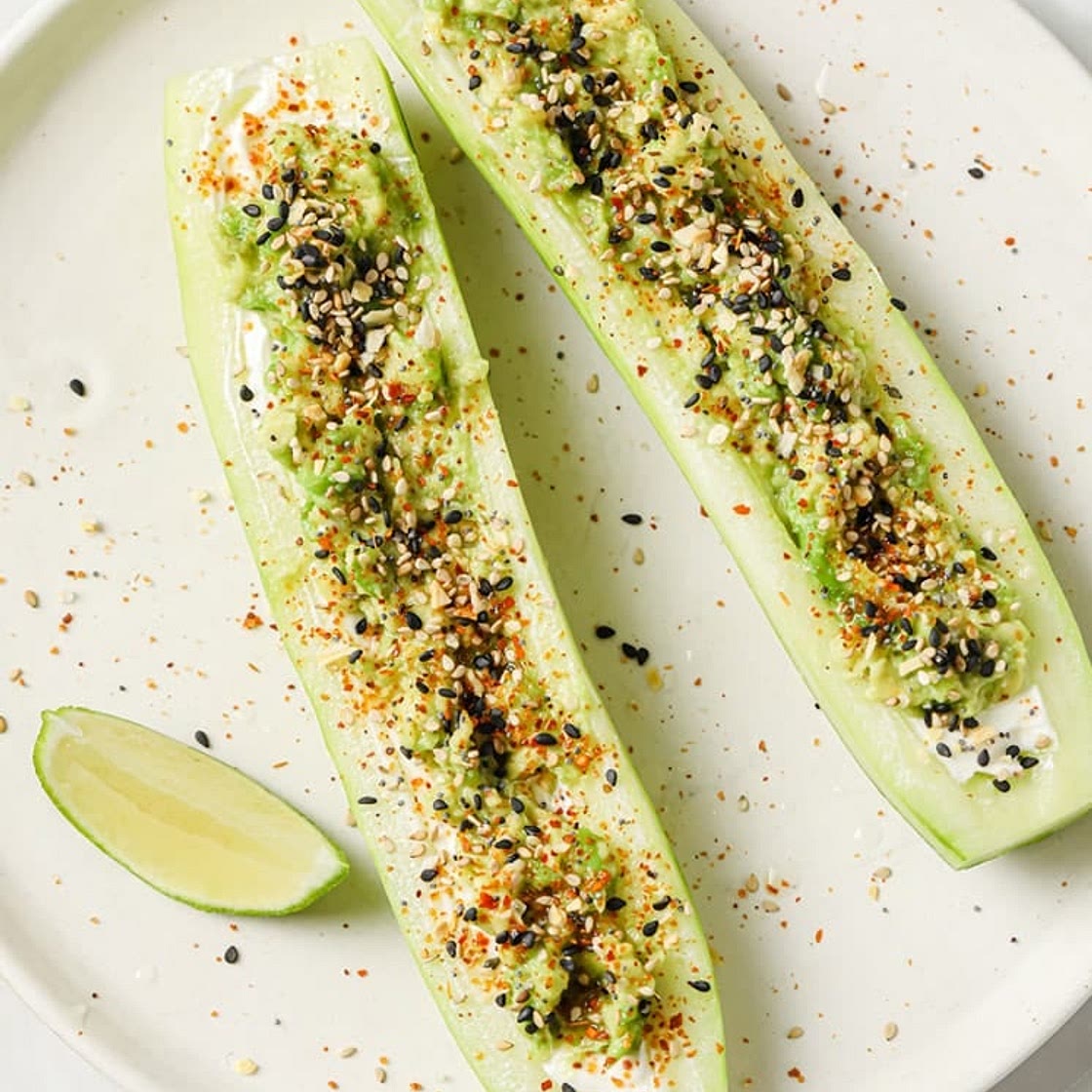 Tajin Cucumber Boats With Lime Juice