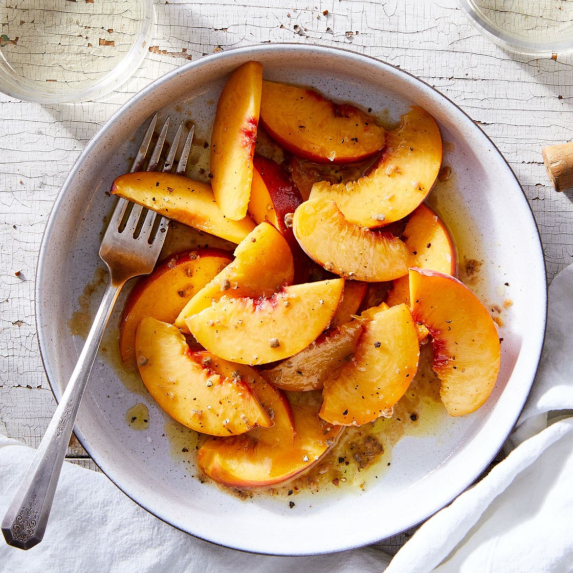 Peach Salad With Anchovy Vinaigrette