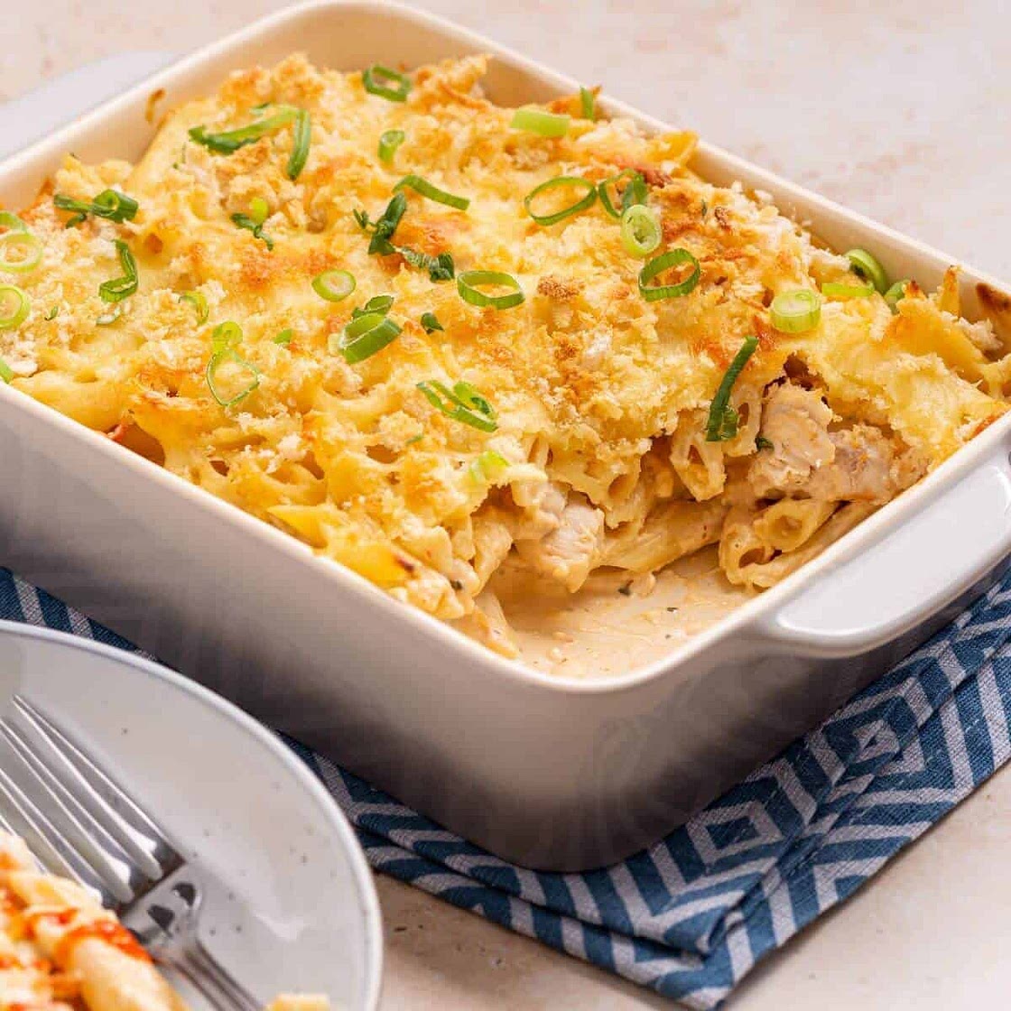 Buffalo Chicken Pasta Bake