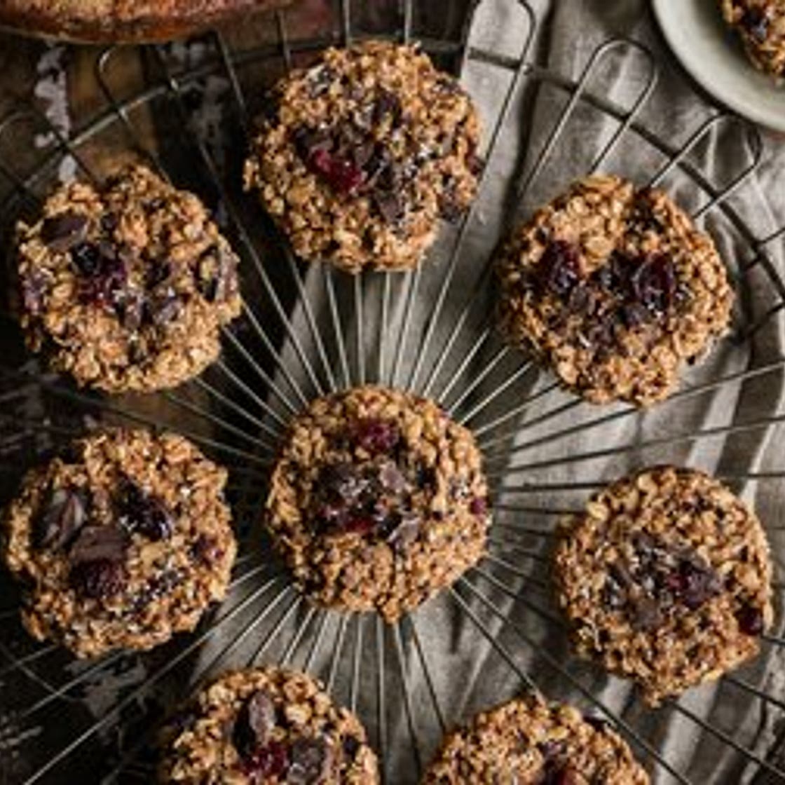 One-Bowl Peanut Butter & Chocolate Oatmeal Cookies