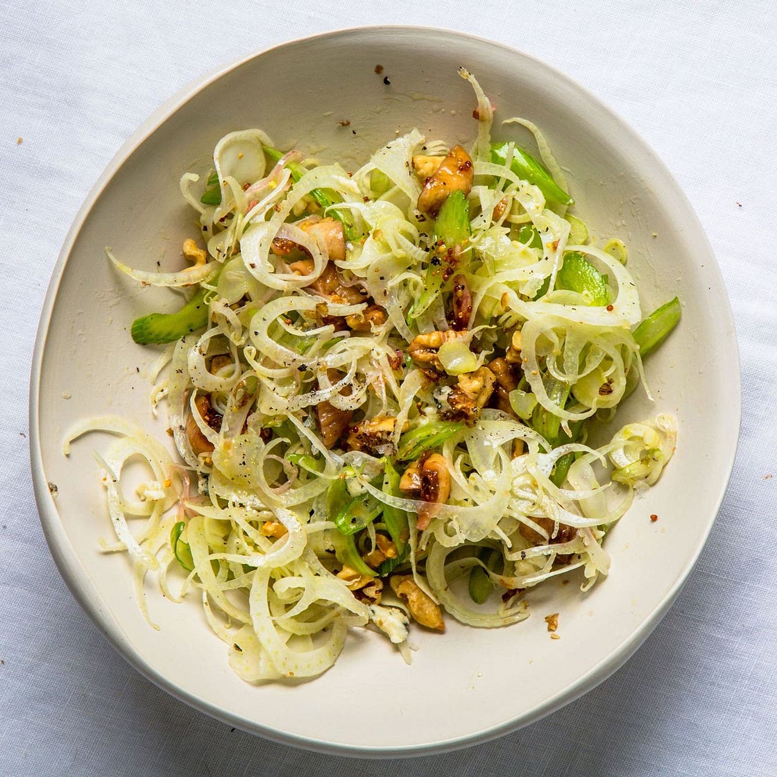 Fennel-Celery Salad with Blue Cheese and Walnuts Recipe