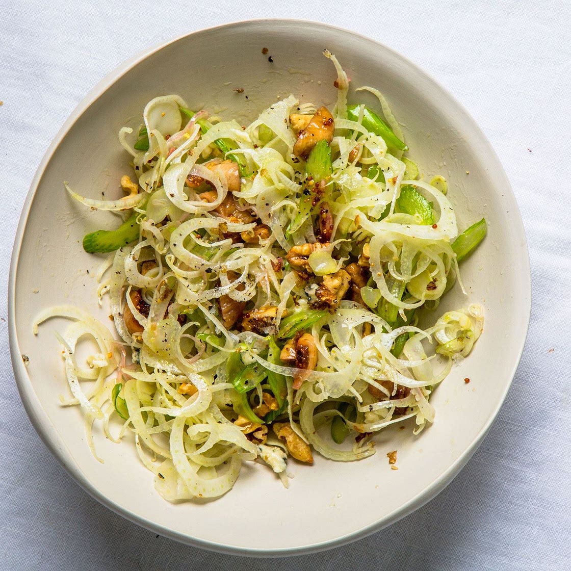 Fennel-Celery Salad with Blue Cheese and Walnuts Recipe