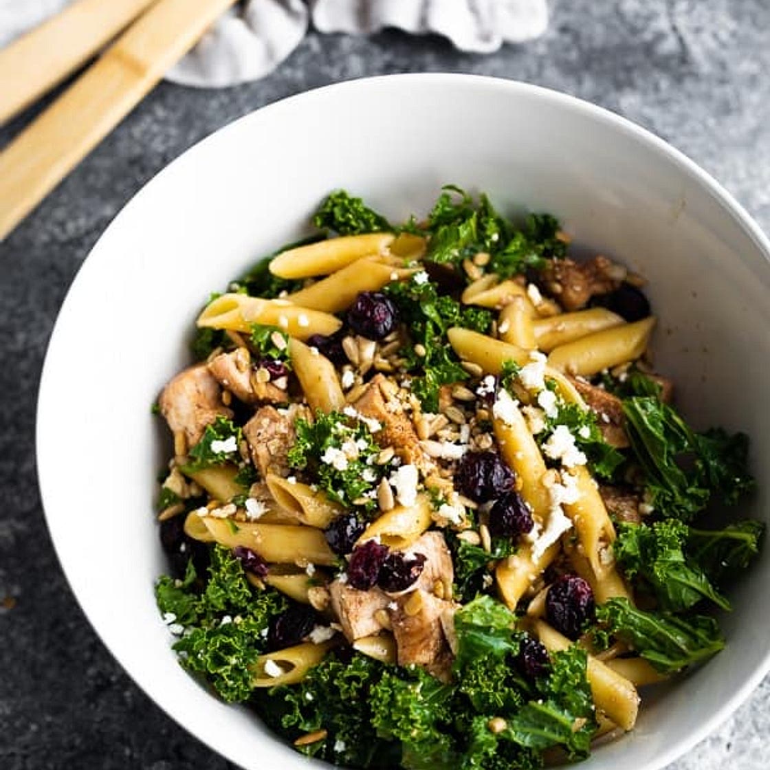 Kale Chicken Pasta Salad