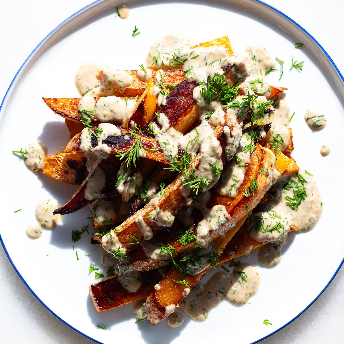 Rutabaga "Fries" with Hot Honey Ranch
