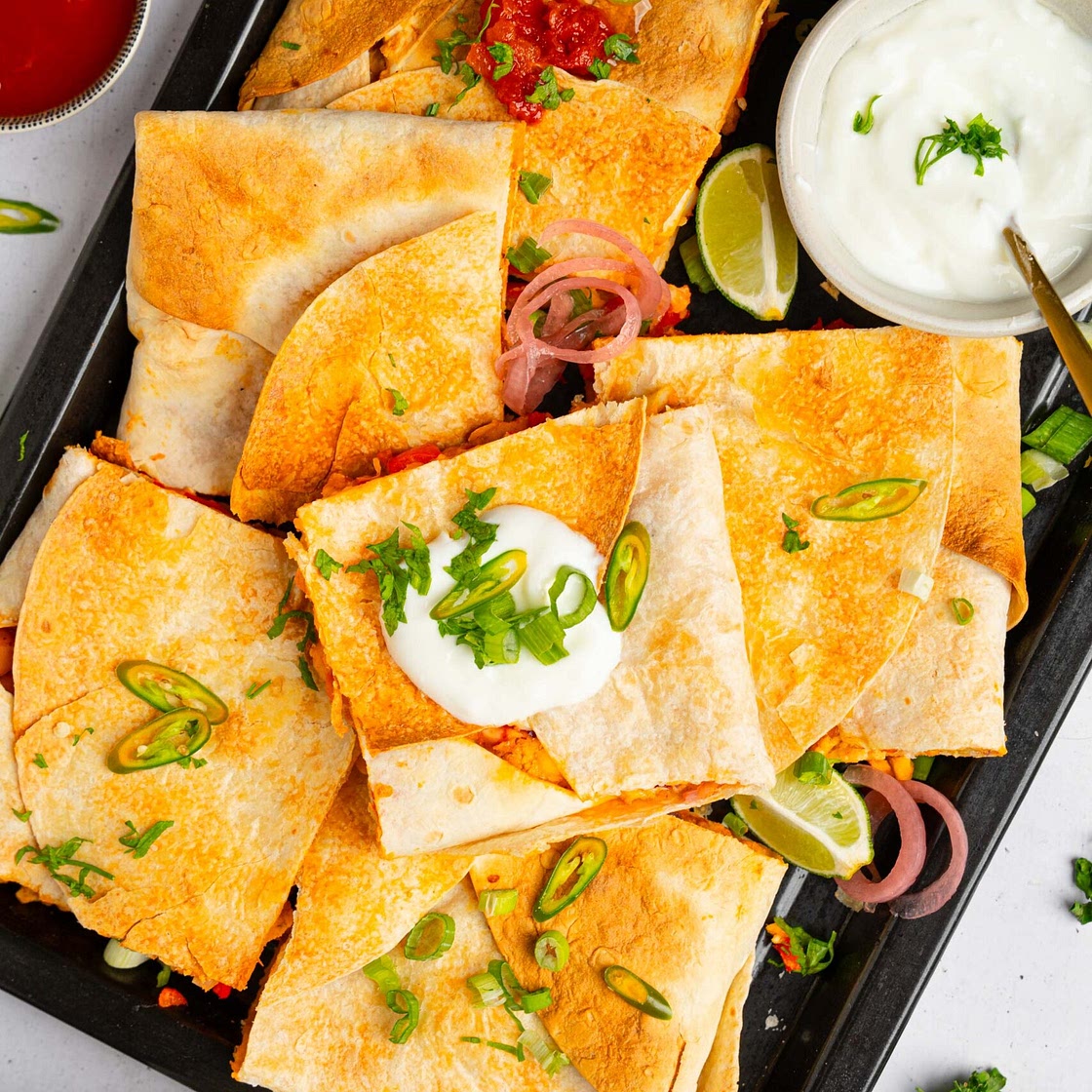 Buffalo Cauliflower Quesadillas