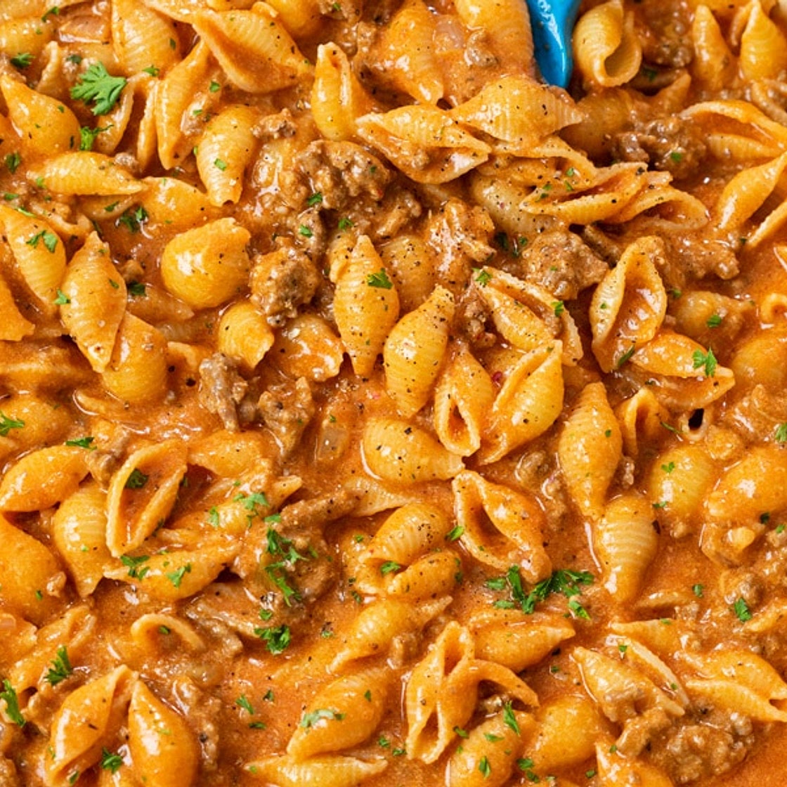 Creamy Beef and Shells