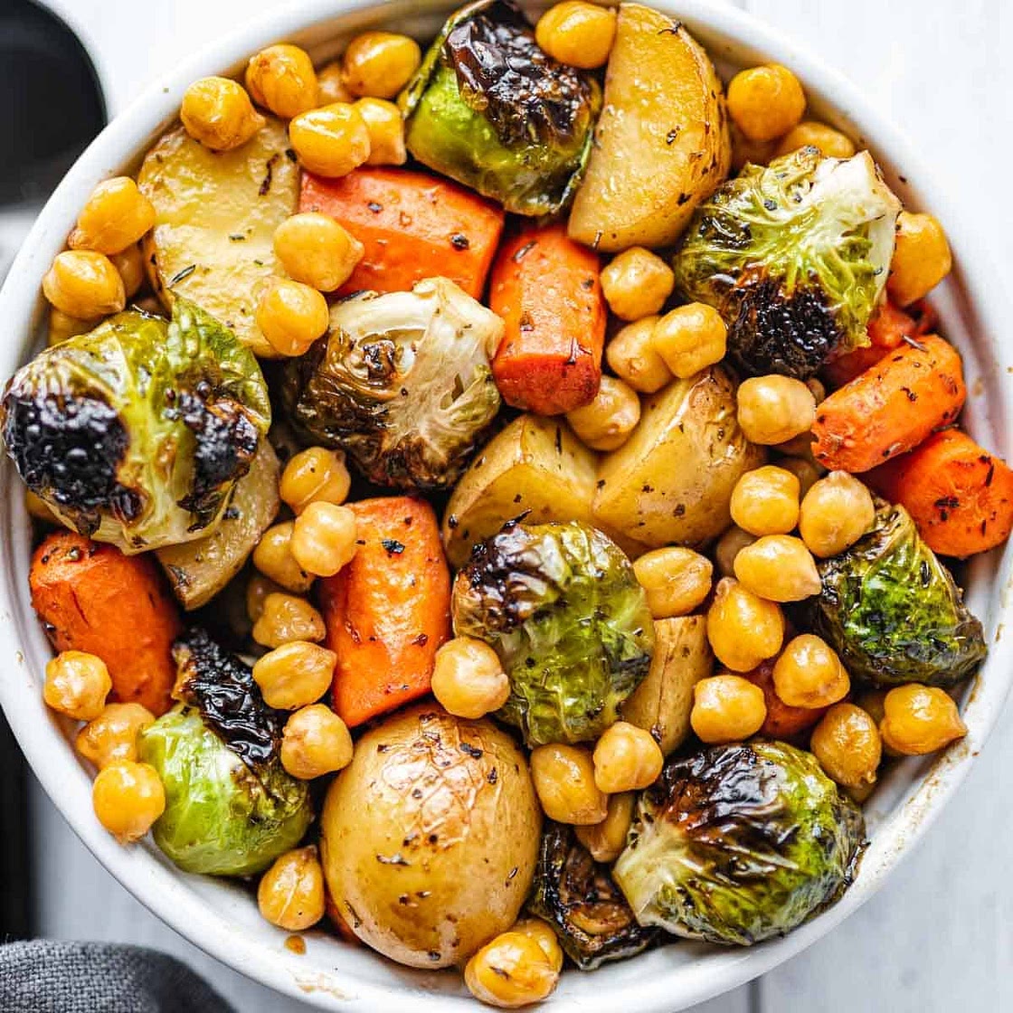 Balsamic-Maple Roasted Veggies & Chickpeas
