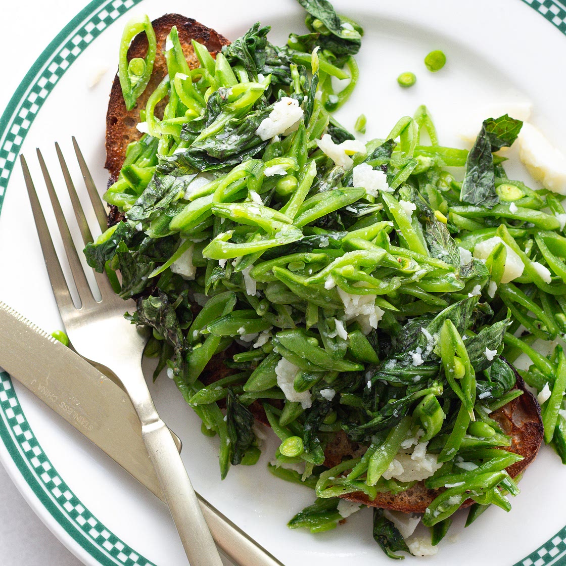 Lemon Honey Snap Pea Toast
