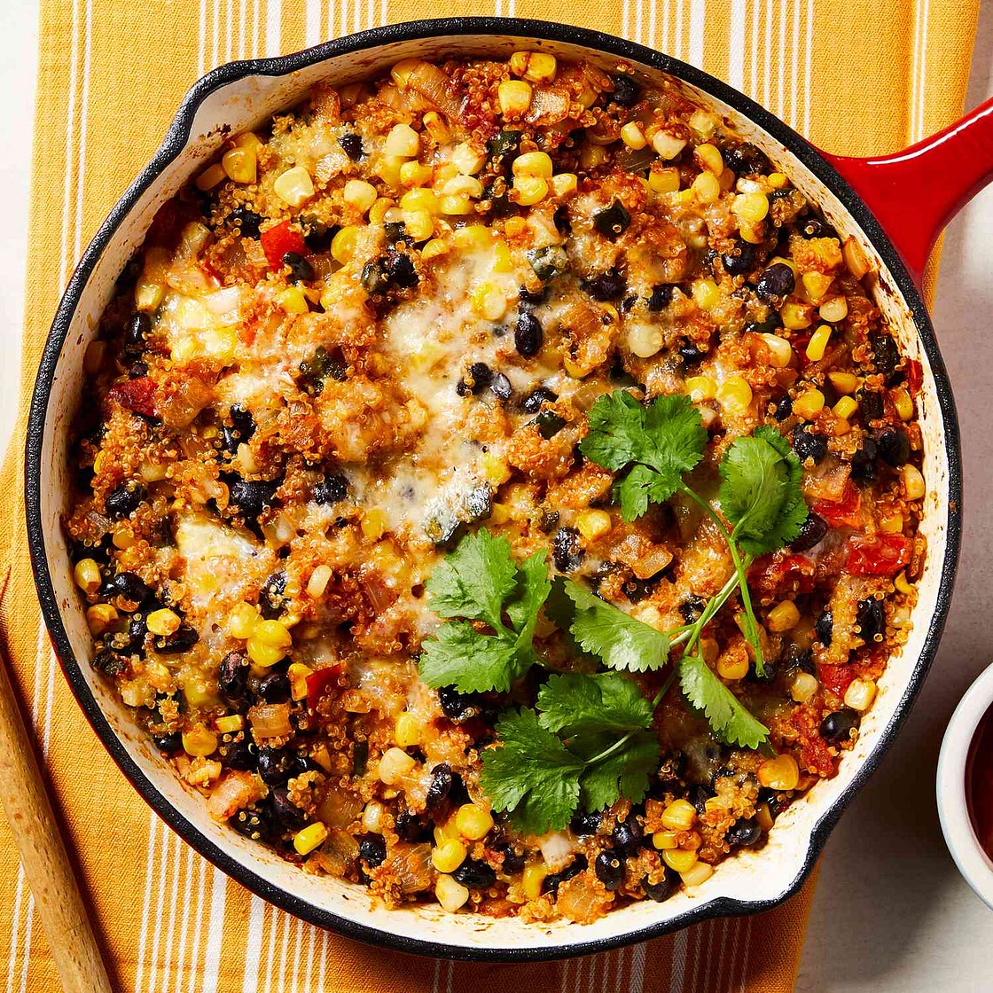 Cheesy Black Bean & Quinoa Skillet Casserole