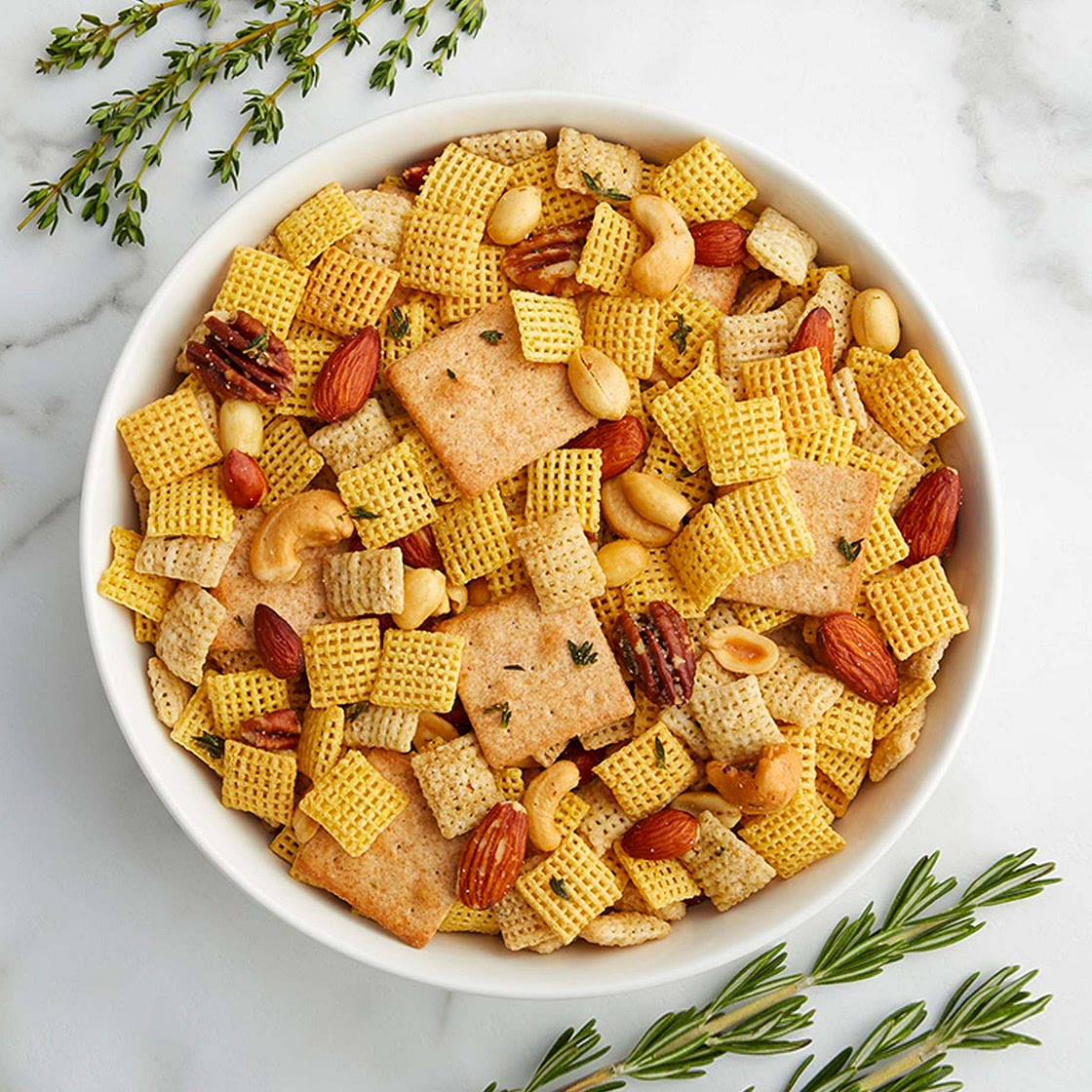 Rosemary and Thyme Cocktail Chex Party Mix