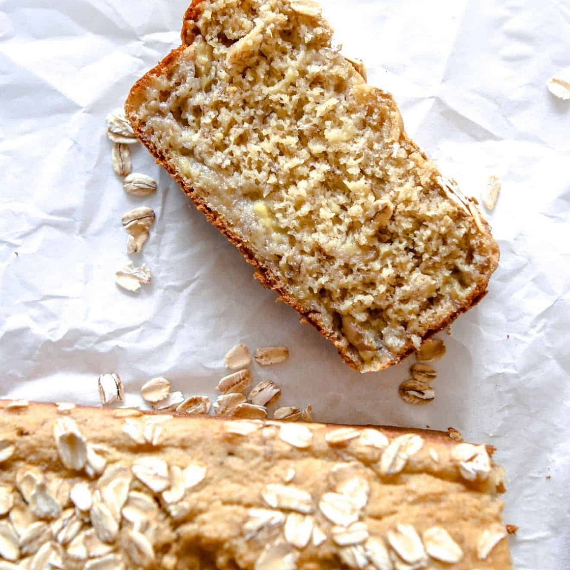 Moist & Fluffy Oat Flour Banana Bread