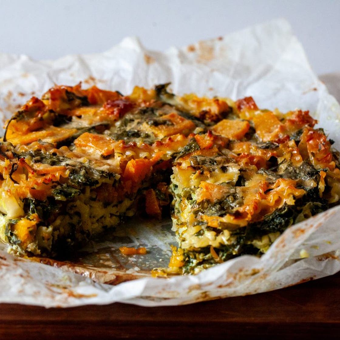 Winter Squash and Spinach Pasta Bake