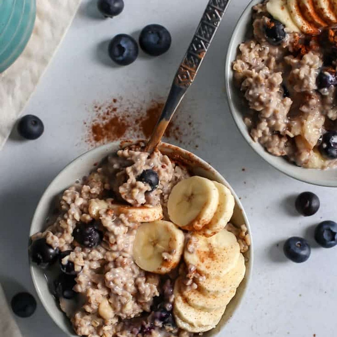 Blueberry Banana Oatmeal {stovetop}