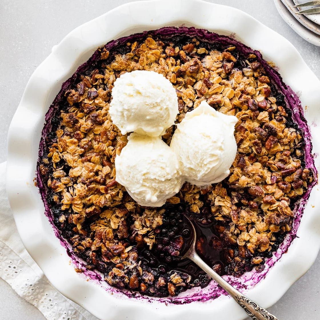 Healthy Blueberry Crumble