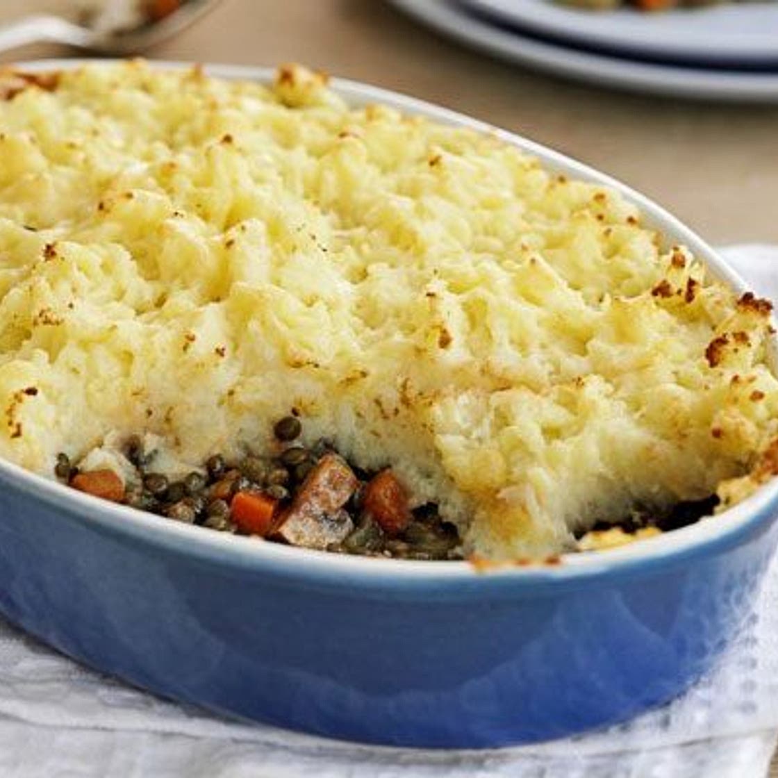 Golden veggie shepherd’s pie