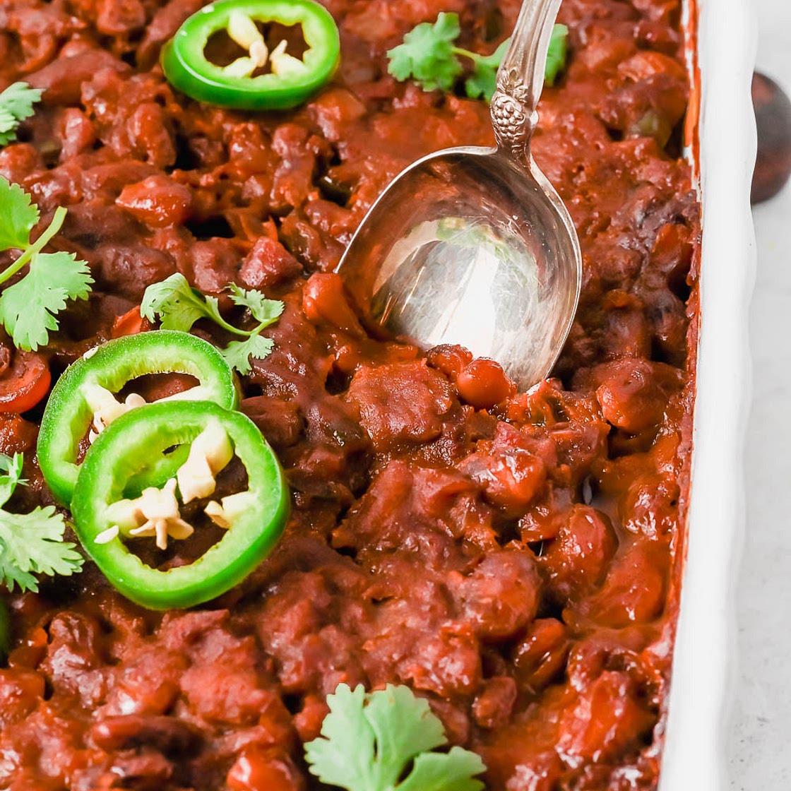 SPICY CHORIZO BAKED BEANS