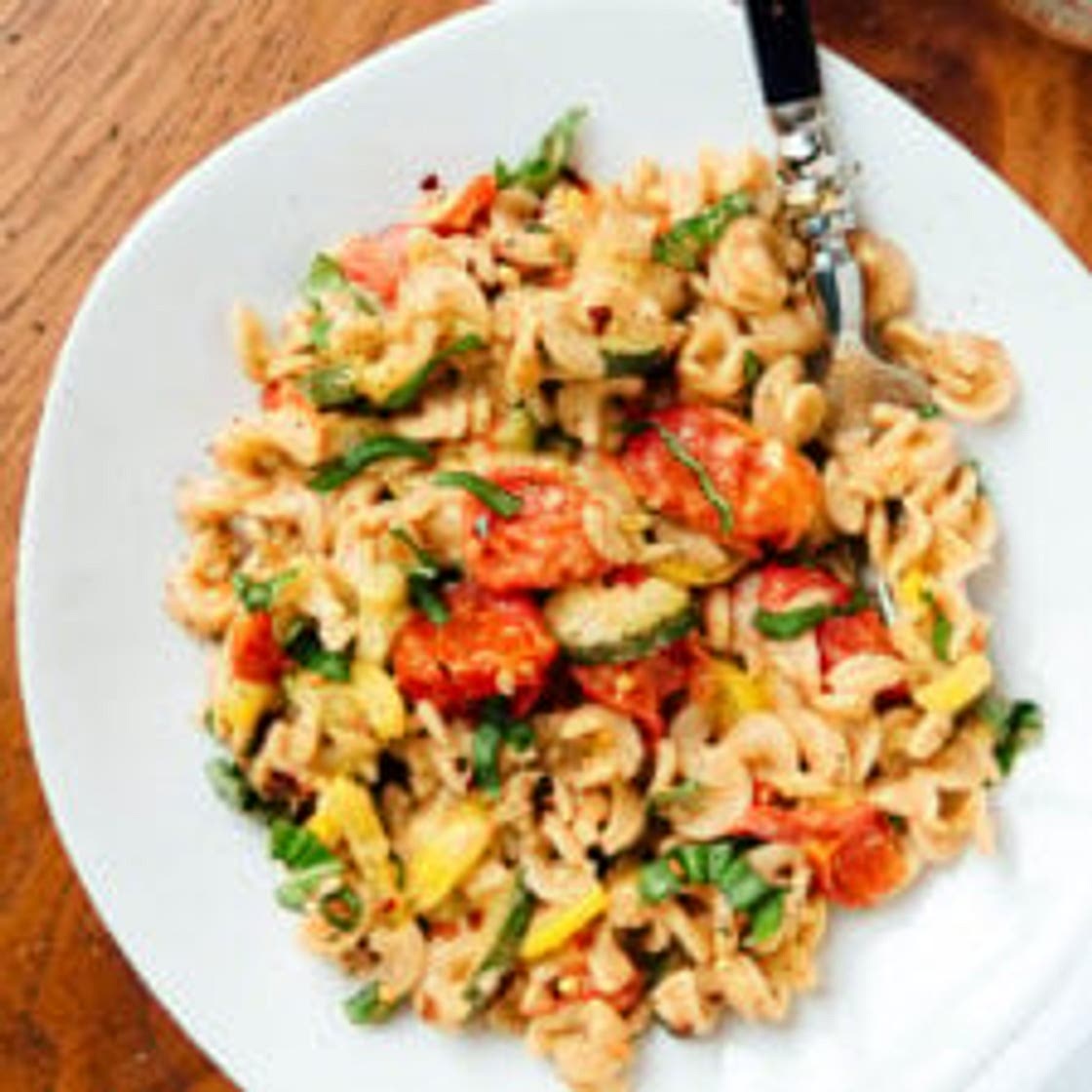 Creamy Cherry Tomato & Summer Squash Pasta