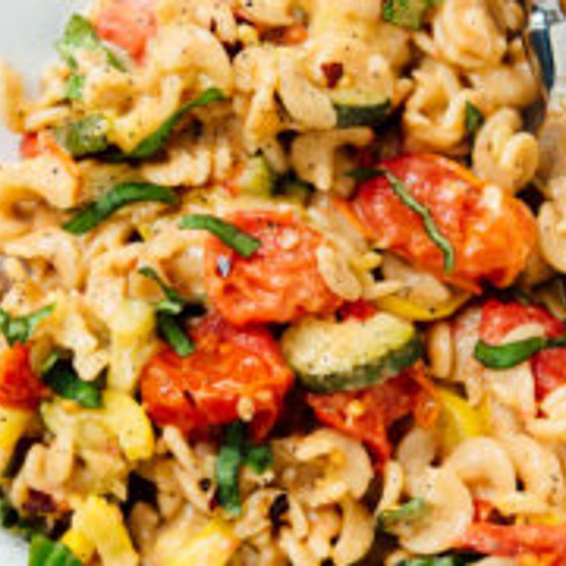 Creamy Cherry Tomato & Summer Squash Pasta