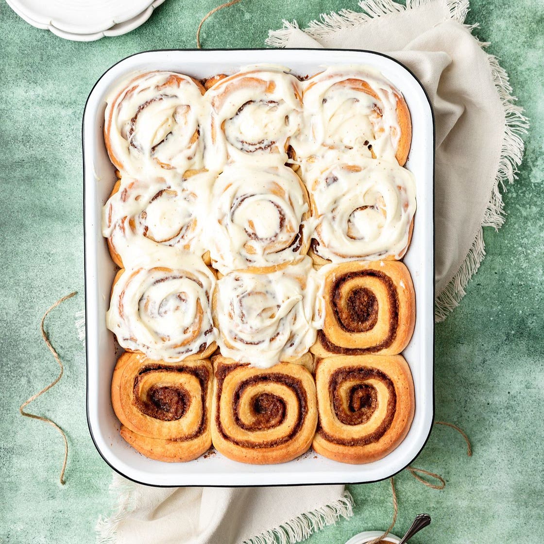 Brown Butter Eggnog Cinnamon Rolls