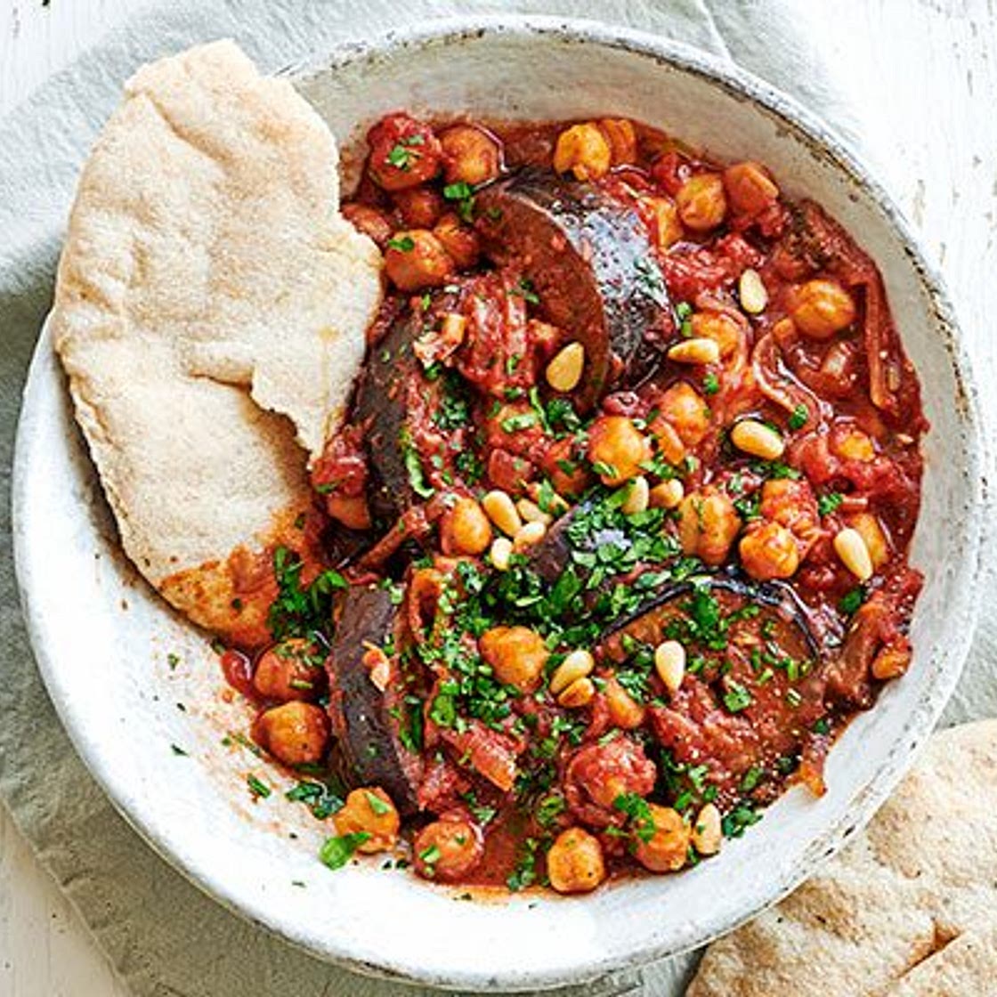 Aubergine & chickpea stew