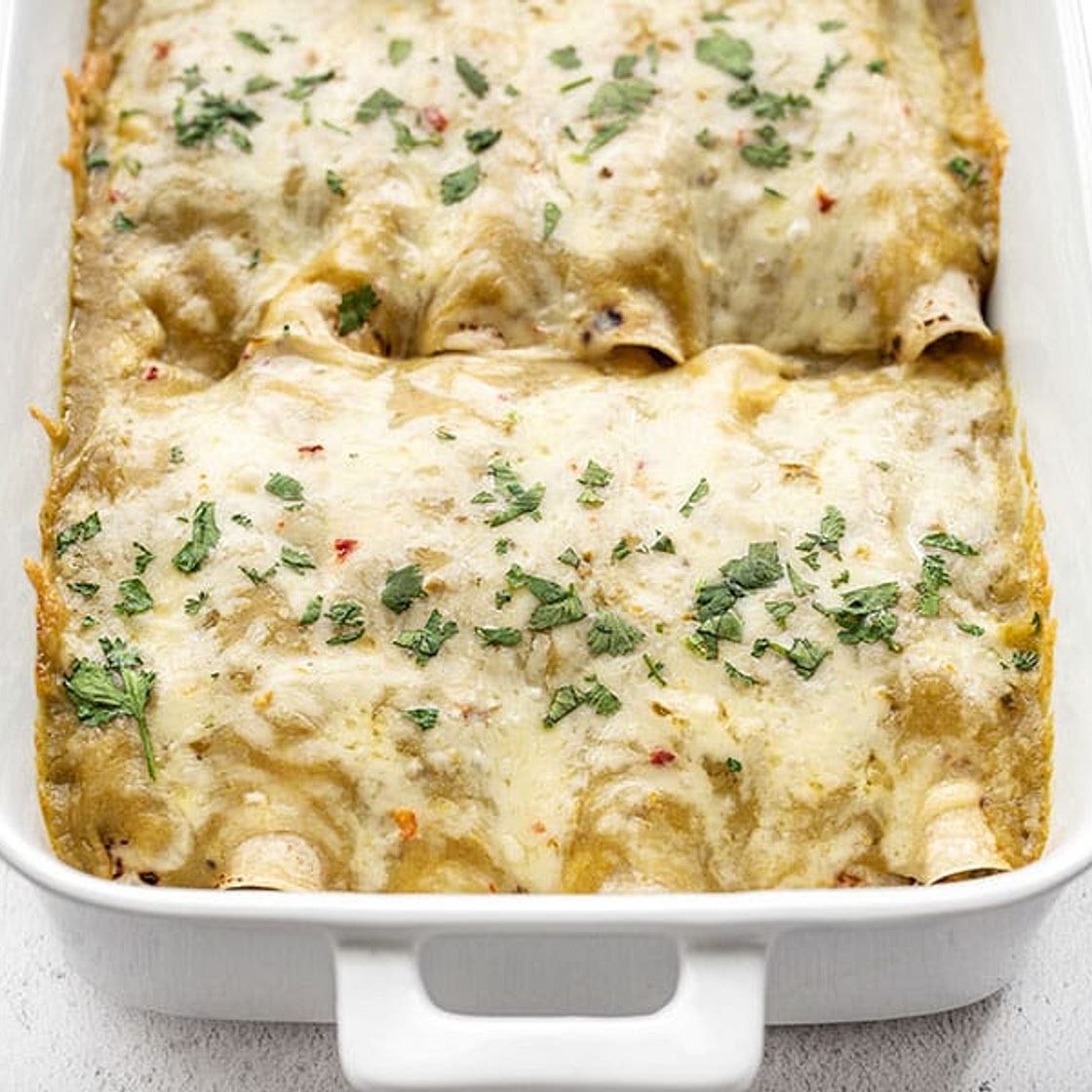 Green Chile Chicken Enchiladas