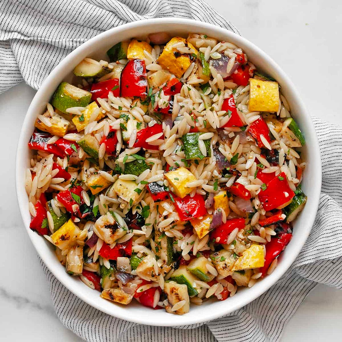 Grilled Vegetable Orzo Salad