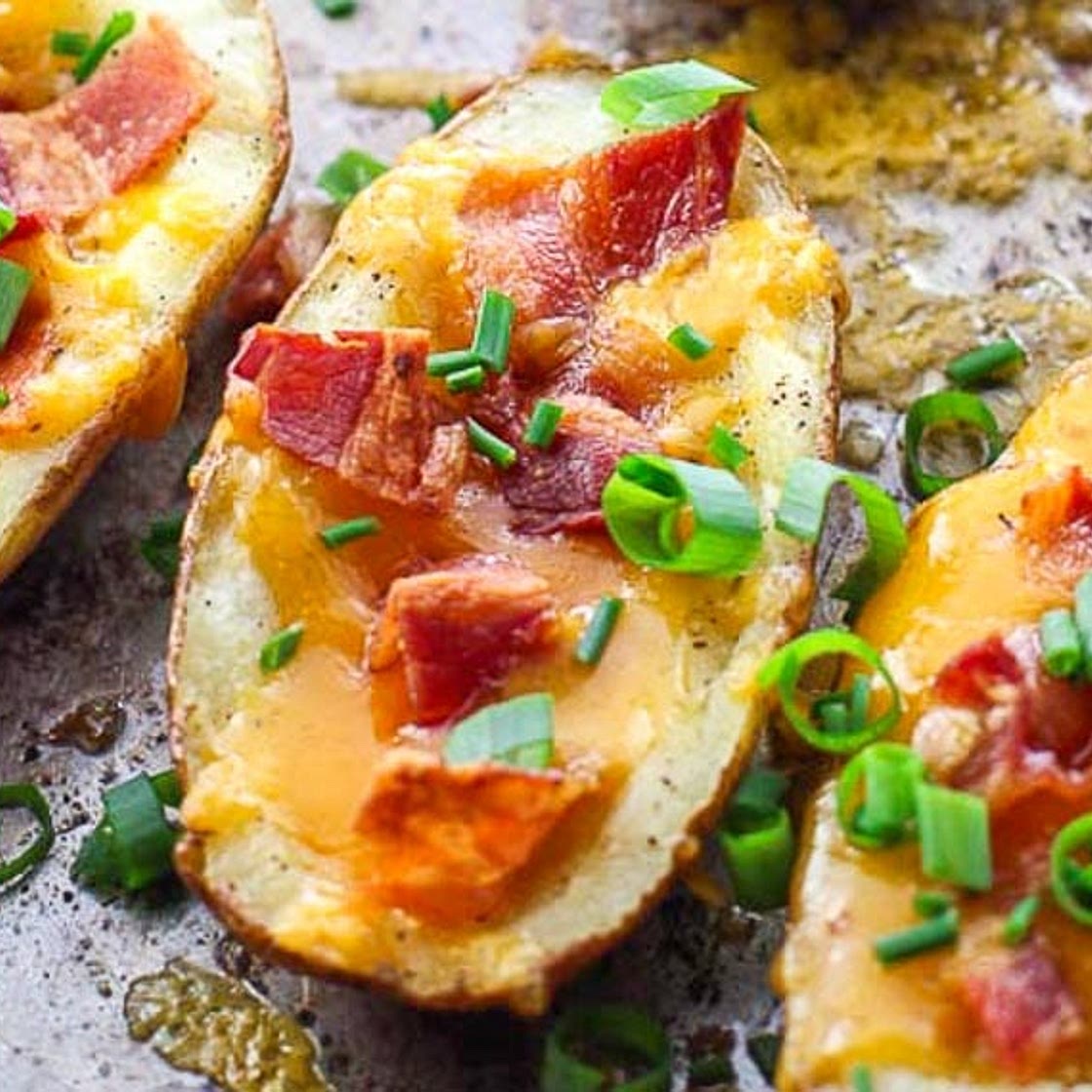 Low FODMAP Fully Loaded Stuffed Potato Skins
