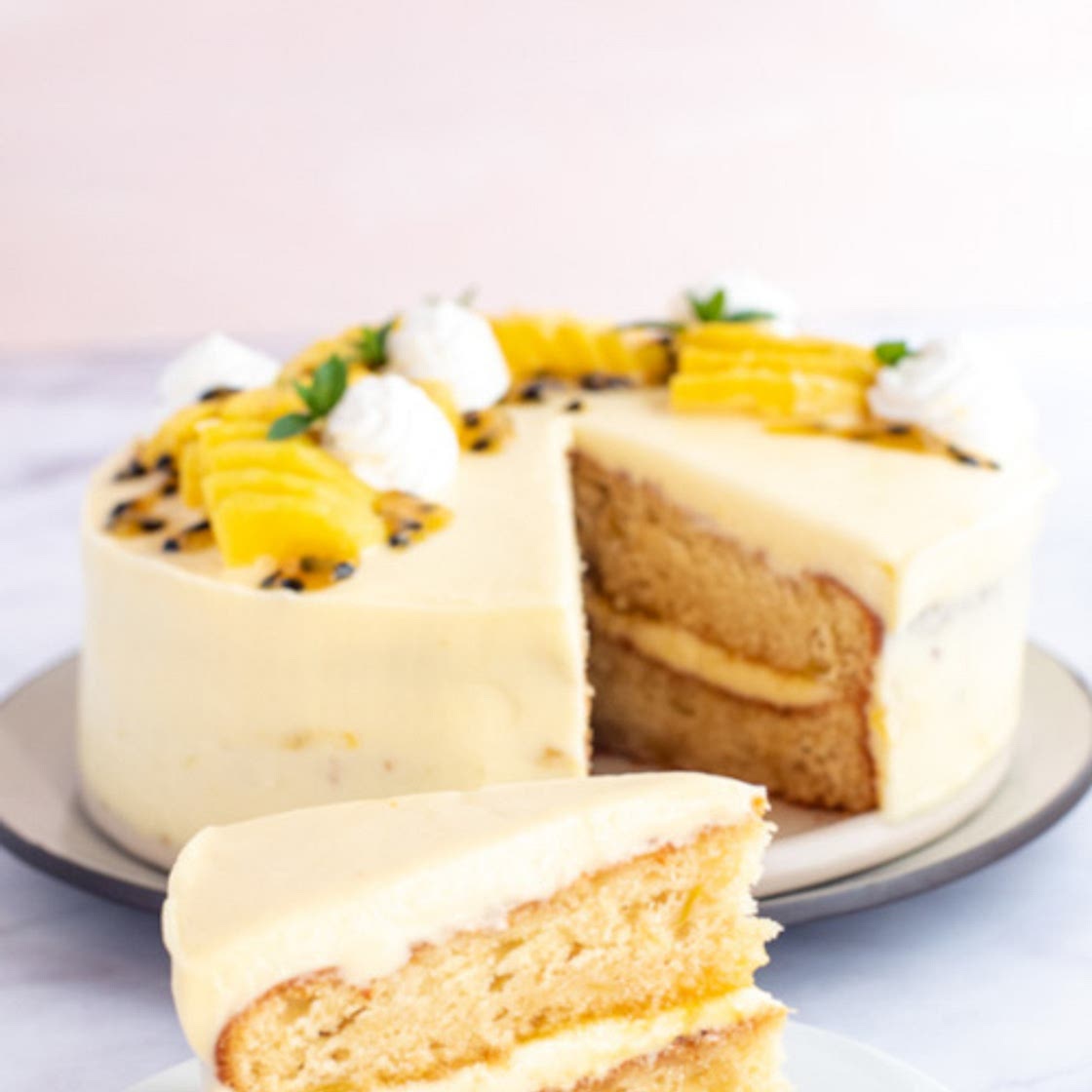 Mango Passion Fruit Cake