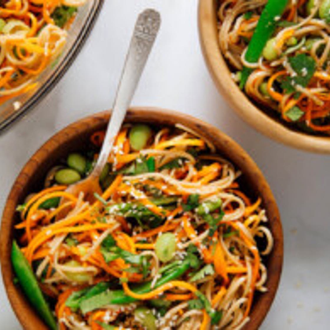 Soba Noodles with Sugar Snap Peas and Carrots