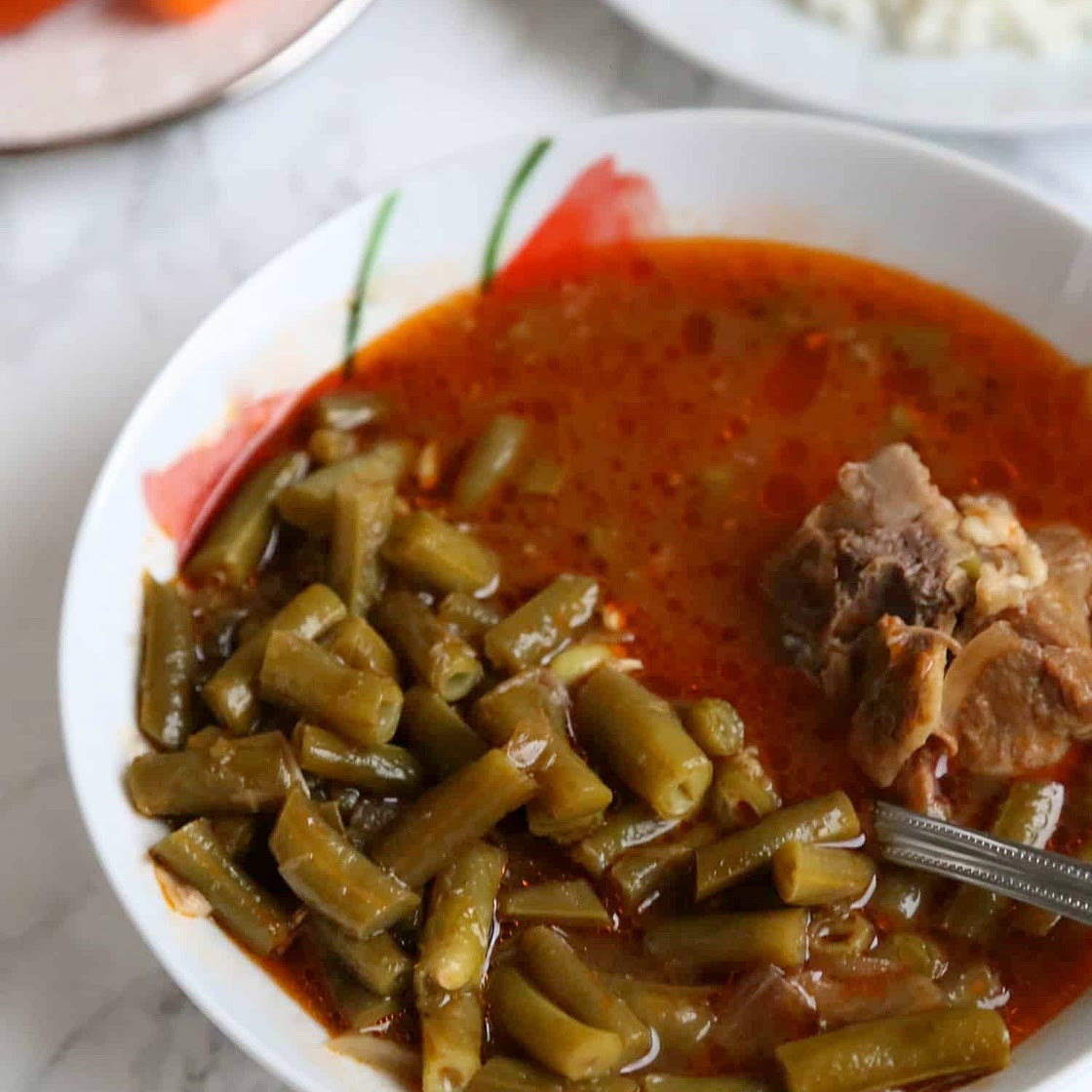 Slow Cooker Middle Eastern green bean stew with meat