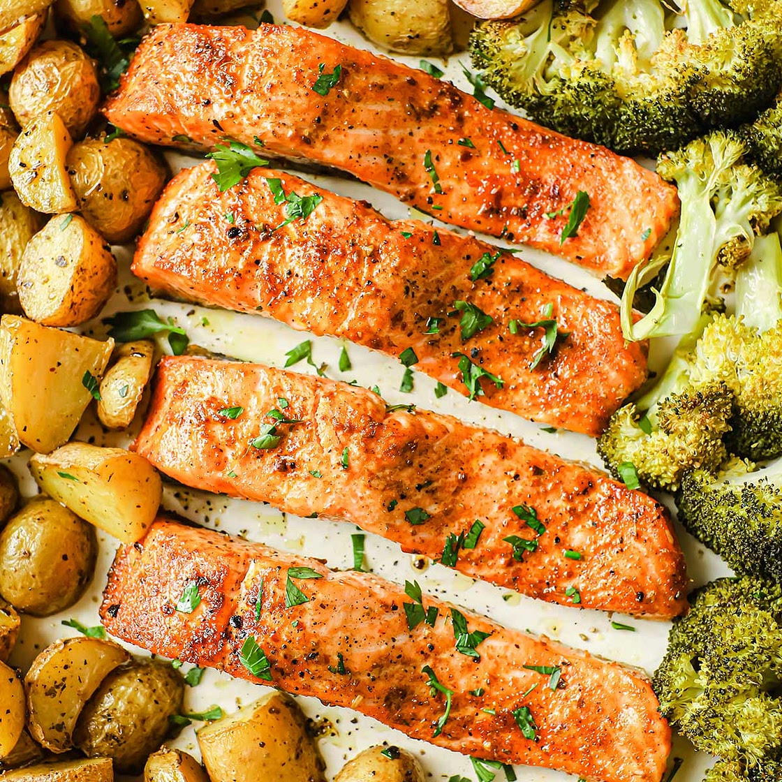Sheet Pan Baked Salmon and Potatoes